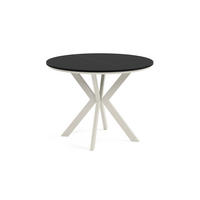 ESSTISCH EVO mit Felge - Kaschmir/Schwarz, Holzwerkstoff/Metall (90/90/76cm) - Meblini