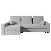 ECKSOFA mit Schlaffunktion und Bettkasten ALESIA-L 231x140x90 cm Grau Bouclé - Silberfarben/Hellgrau, Holzwerkstoff/Kunststoff (231/140cm) - ALTDECOR