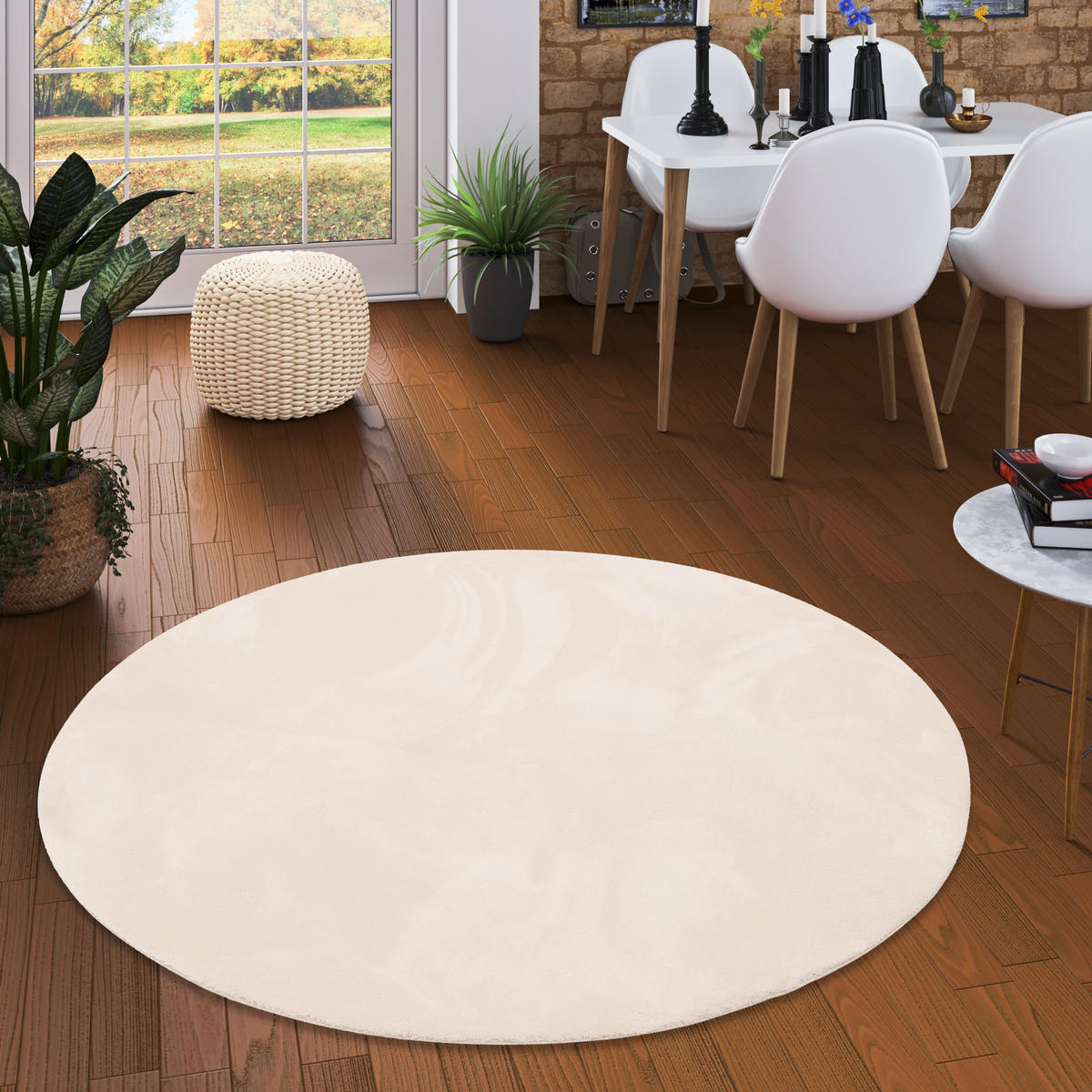 FELLTEPPICH SUPER SOFT PEARL RUND - Beige, Textil (160/160cm) - Pergamon
