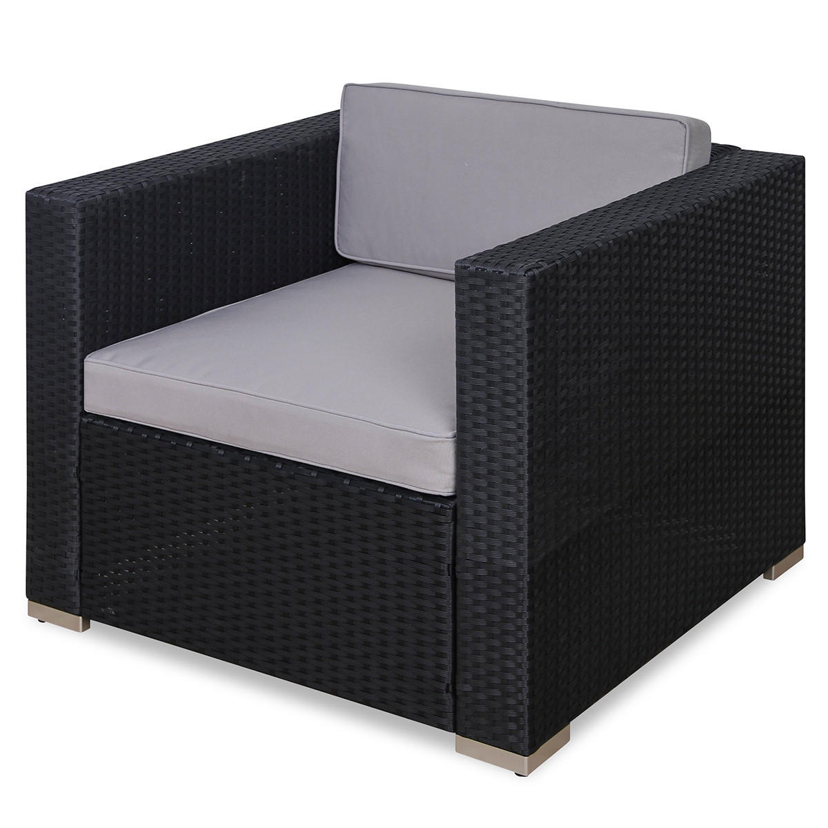 RATTANSESSEL CALIFORNIA/LUGANO Schwarz - Schwarz, Kunststoff (75/64/80cm) - SVITA