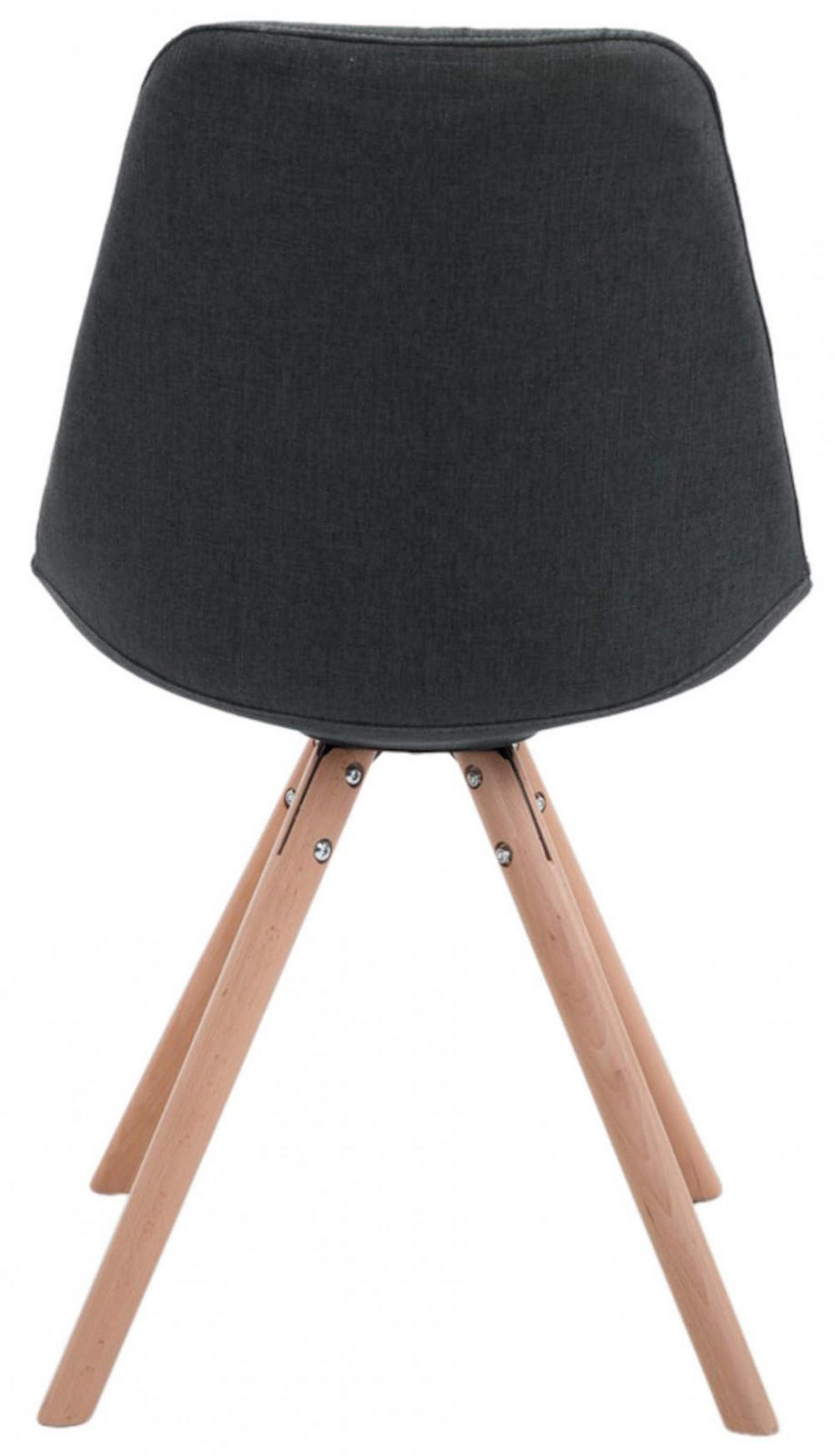 STUHL 4er Set Stoff dunkelgrau - Eukalyptusholzfarben/Dunkelgrau, Holz/Textil (48/84/56cm) - CLP