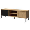 TV-LOWBOARD Mia 06 - Schwarz/Braun, Holzwerkstoff/Metall (150/50/41cm) - MIRJAN24