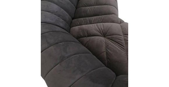 ECKSOFA Grau Samt  - Schwarz/Grau, MODERN, Kunststoff/Textil (270/328/180cm) - Carryhome