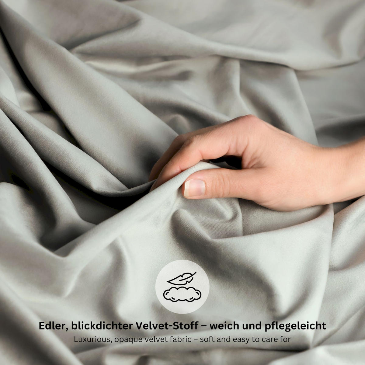 ÖSENVORHANG VELVET SIGNATURE - Grau, Textil (140/1/250cm) - Tom Tailor
