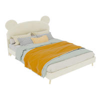 BETT mit Matratze 140x200 cm Stoff Beige - Beige, Metall (140/200cm) - Meubliv
