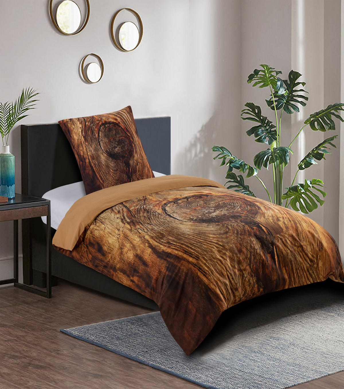 BETTWÄSCHE 2-teilig Rustikal - Beige, Naturmaterialien (135/200cm) - Sanilo