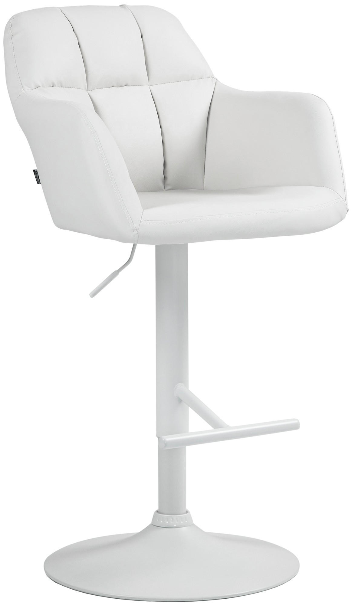 BARHOCKER Natoma Kunstleder 97-118x57x59 cm weiß - Weiß, Leder (57/97/59cm) - furnicato