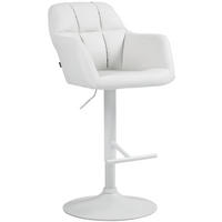 BARHOCKER Natoma Kunstleder 97-118x57x59 cm weiß - Weiß, Leder (57/97/59cm) - furnicato