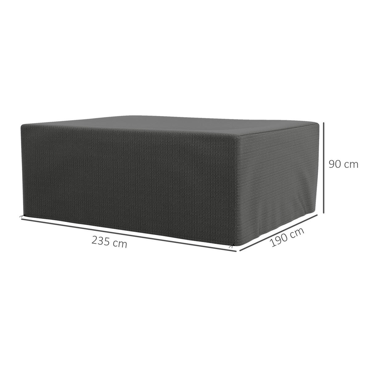 OCHRANNÝ OBAL Odolný proti povětrnostním vlivům 235/190/90 cm - šedá, plast (190/90/235cm) - Outsunny