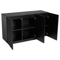 SIDEBOARD mit Beleuchtung in Schwarz - Schwarz, Holz (40/75/120cm) - KOMHTOM
