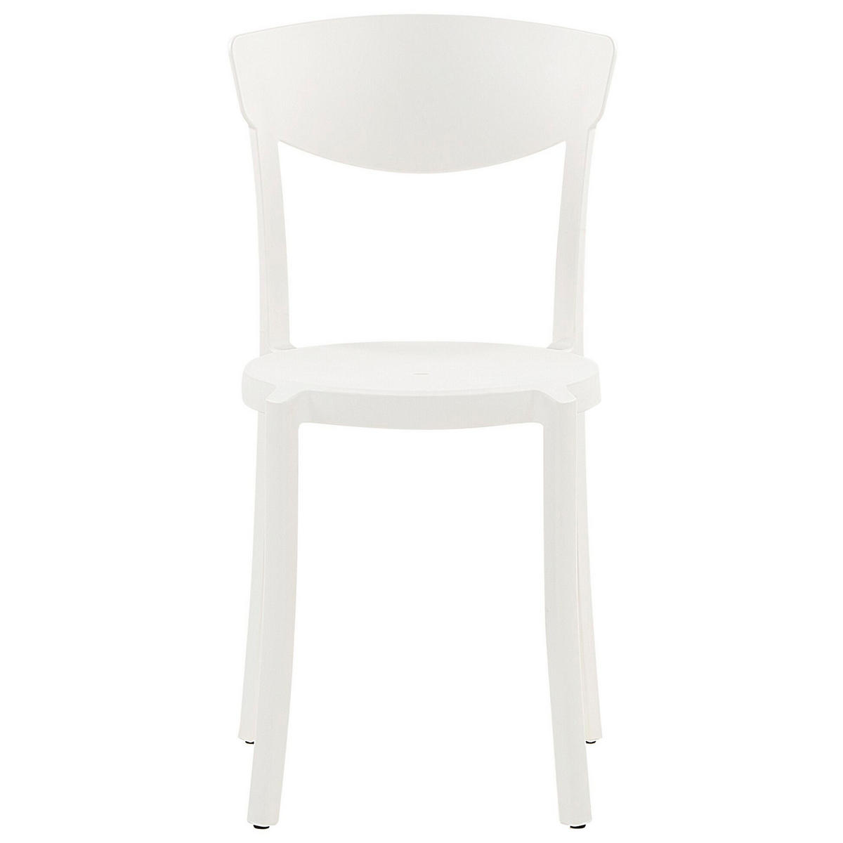 GARTENSTÜHLE 4er-Set Kunststoff weiß Vieste - Weiß, Kunststoff (42/80/40cm) - Beliani