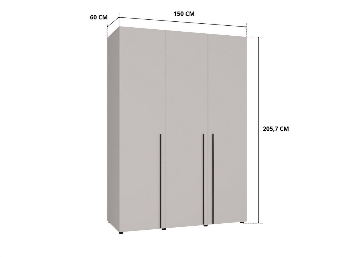 DREHTÜRENSCHRANK Arni Kaschmir Beige - 150x206x60 cm - Kaschmir, Holzwerkstoff (150/206/60cm) - Ravio
