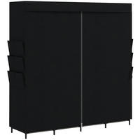 STOFF-KLEIDERSCHRANK Vliesstoff Stahl Schwarz - Schwarz, Textil (45/167/170cm) - HOMCOM