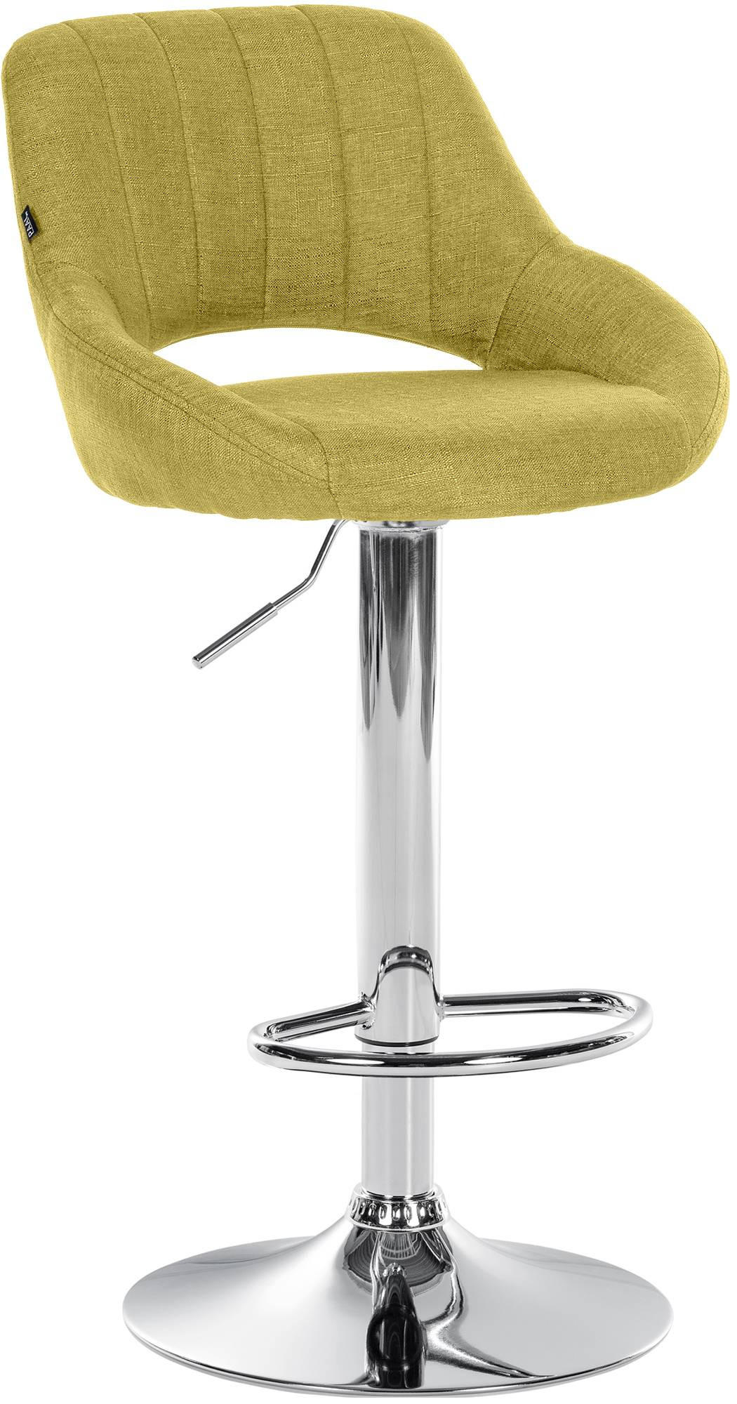 BARHOCKER Stoff Grün - Chromfarben/Grün, Textil/Metall (47/85/48cm) - CLP