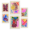 POSTER Set Mit 6 Malerische Tierästhetik Größe A3 & A4 Weißer Rahmen - Weiß, Papier (29.7/1cm) - Nacnic