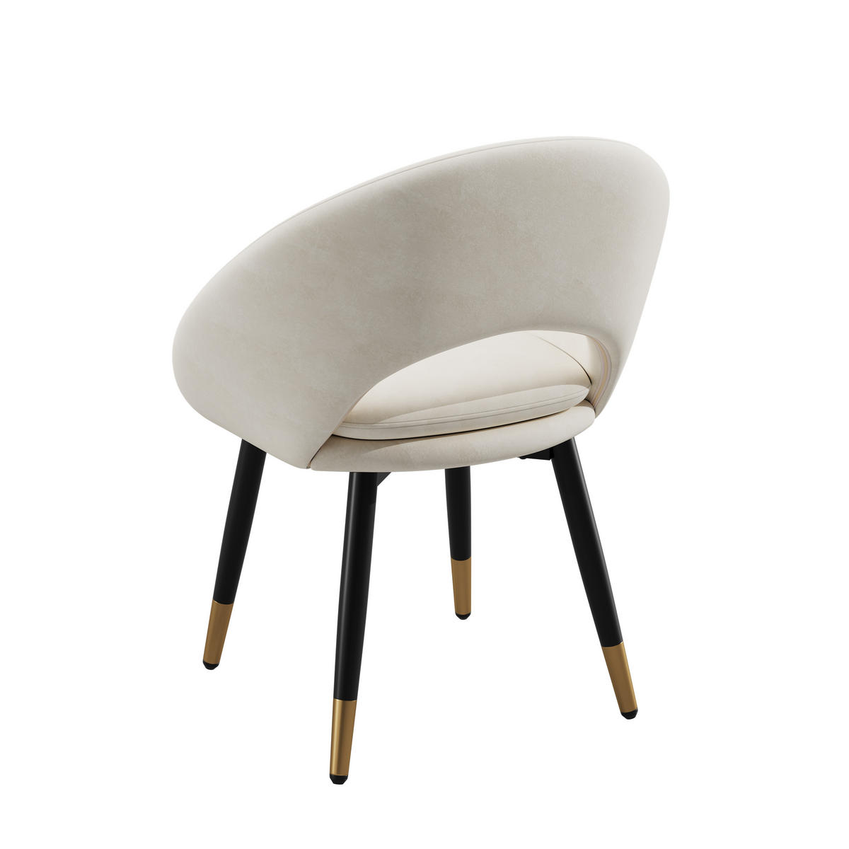 JÍDELNÍ ŽIDLE ergonomické (sada 2 ks), sametové čalounění, kovové nohy - béžová, textil (59/77.5/59cm) - Urban Meuble