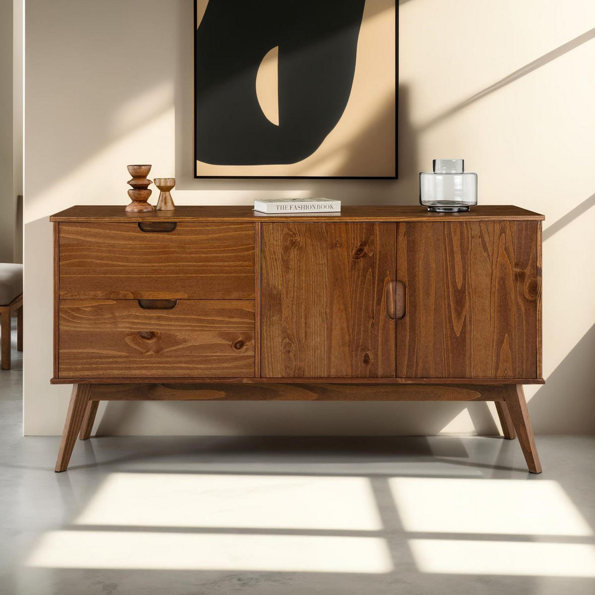 SIDEBOARD TIVOLI - Kastanienfarben, Holz (145/75/45cm) - IDIMEX