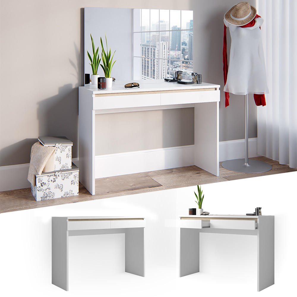 KONSOLENTISCH Emma Weiß 120 cm ohne Spiegel - Weiß, Holzwerkstoff (41.8/120/83cm) - Vicco
