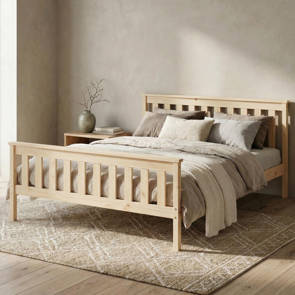 HOLZBETT 120x200 cm in Natur - Naturfarben, Holz (120/200cm) - Home Collective