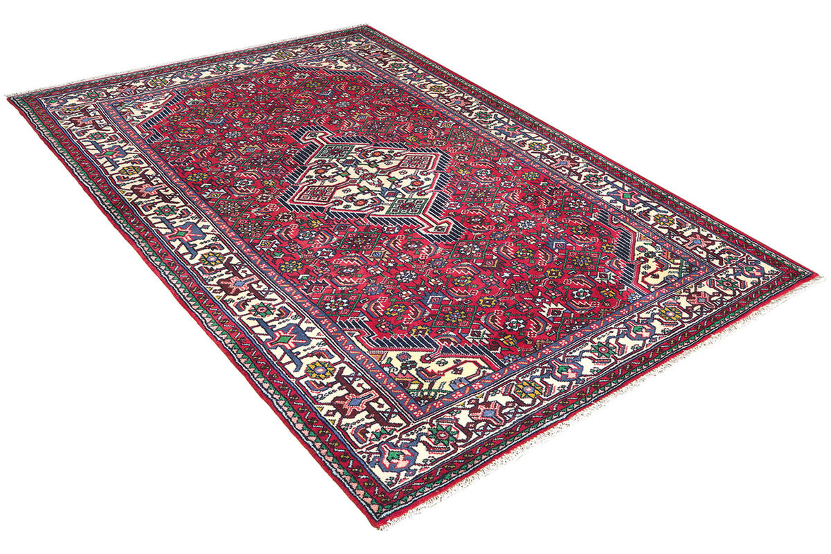 TEPPICH Assadabad Rot 192/122 cm Schurwolle - Rot, Textil (122/192cm) - Looma