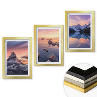 WANDBILDER 3er Set - 20x30 cm Goldrahmen - Berglandschaft, See, Westen - Goldfarben, Kunststoff (20/30cm) - ArtPrintCave