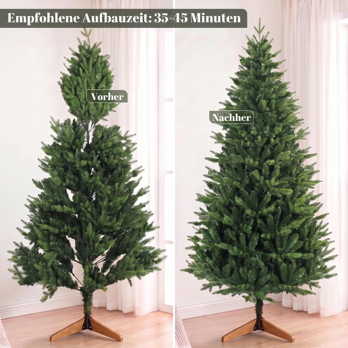 WEIHNACHTSBAUM Kunststoff Kiefernholz Grün - Grün, Kunststoff (180cm) - HOMCOM