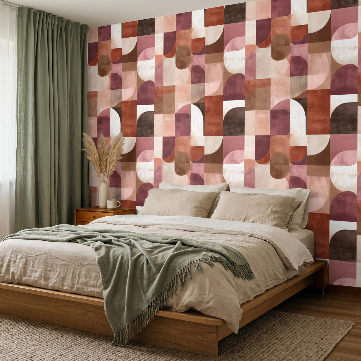 TAPETE - Geometrie - Modern - Retro - 260x220 cm - Multicolor, Papier (260/220cm) - OnlyWow