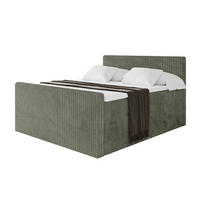 BOXSPRINGBETT mit Matratze H3|H4 und Lattenrost - TOLO-Z KING 200x200 Cord - Olive - Olivgrün, Holzwerkstoff (200/200cm) - ALTDECOR