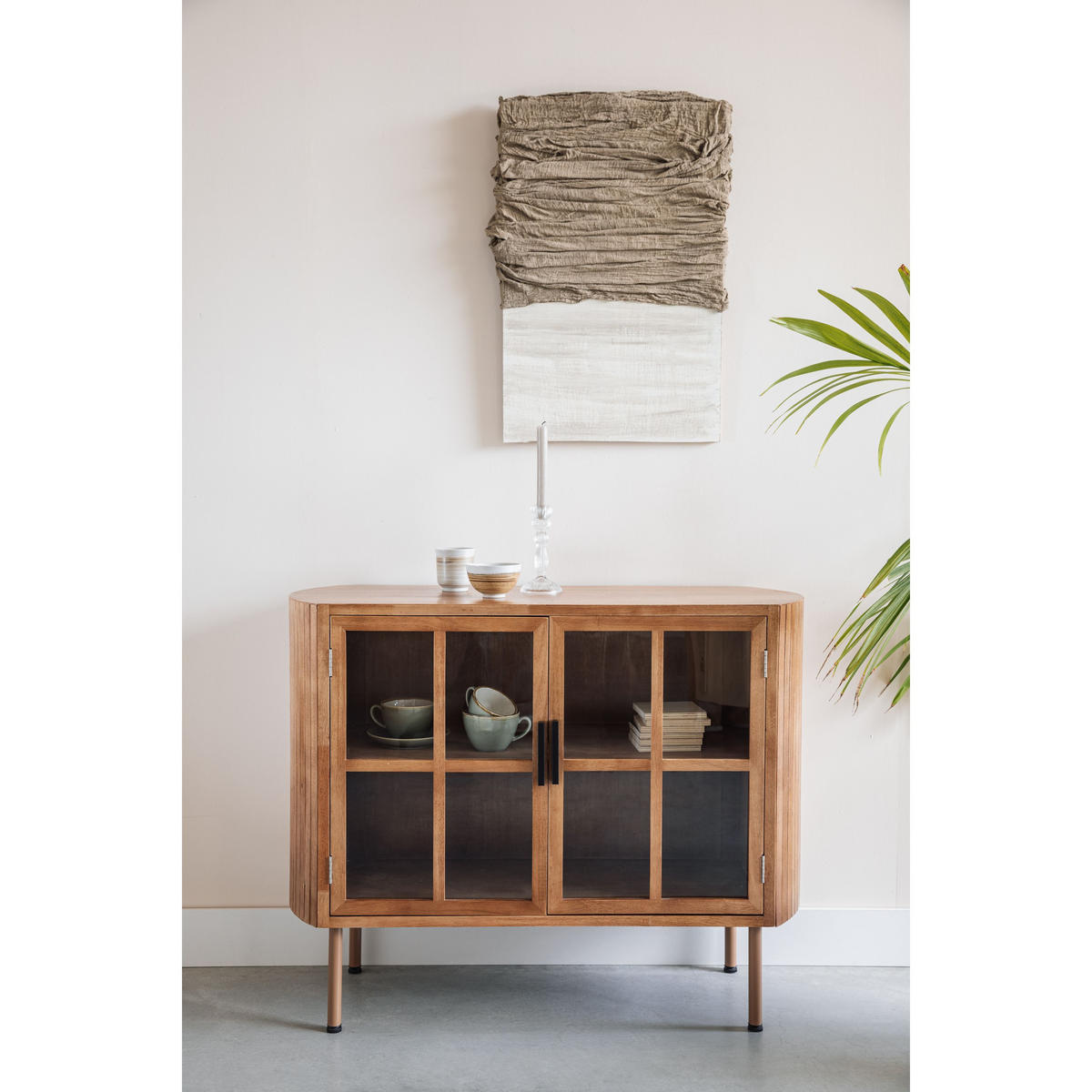 SIDEBOARD Yaz Low Tall - Braun, Holz (100/80/38cm) - Housecraft Living