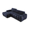 ECKSOFA OMBO 285x168x77/97 cm, Links, Schlaffunktion, elektr. Sitz, Kopfstützen, hydrophober EDEN-Stoff – Dunkelblau - Dunkelblau, Holz/Textil (168/285cm) - DomoHome