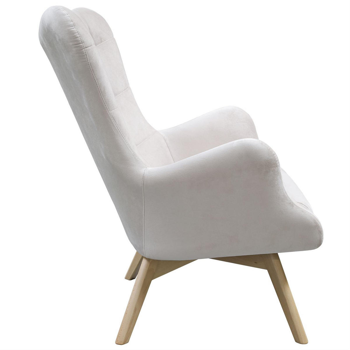 SESSEL SAND mit Buchenbeinen - Ecru/Buchefarben, Textil (80/105/86cm) - Lookway