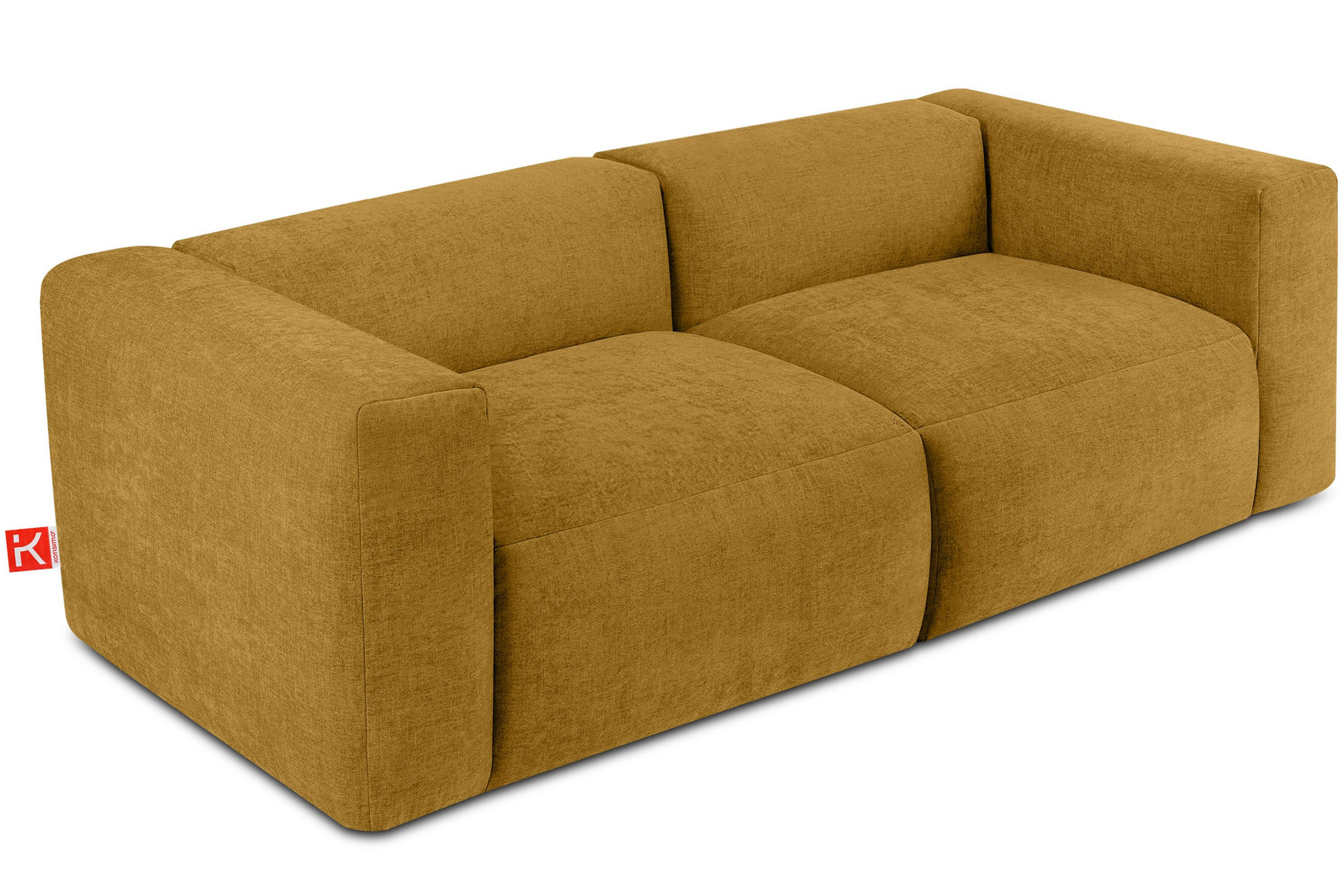 2,5-SITZER-MODULSOFA BUFFO mit extrem weicher und bequemer Sitzfläche, Gewebestoff, Honig - Honig, Textil (250/73/96cm) - KONSIMO®