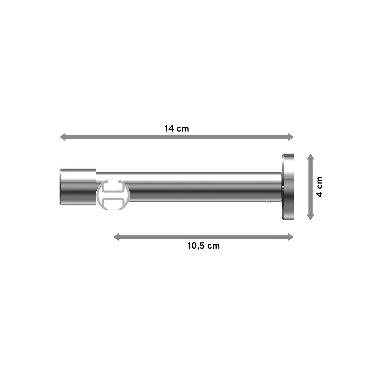 INNENLAUF-GARDINENSTANGEN-SET Prestige Verano 360 cm (geteilt in 2 x 180 cm), 1-läufig, 20 mm Ø Chrom - Chromfarben/Schwarz, Metall (360cm) - INTERDECO