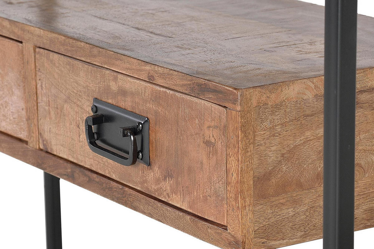 KONSOLE im Industriestil aus Mangoholz und Metallelementen - Braun, Holz (110/78/35cm) - Giner y Colomer