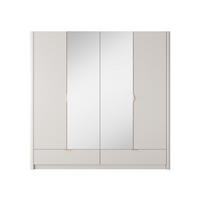 KLEIDERSCHRANK Vespasia 4T 2S Beige 213/208,4/54,6 cm – Geriffelten Fronten - Beige, Holzwerkstoff (213/208.4/54.6cm) - AX Living