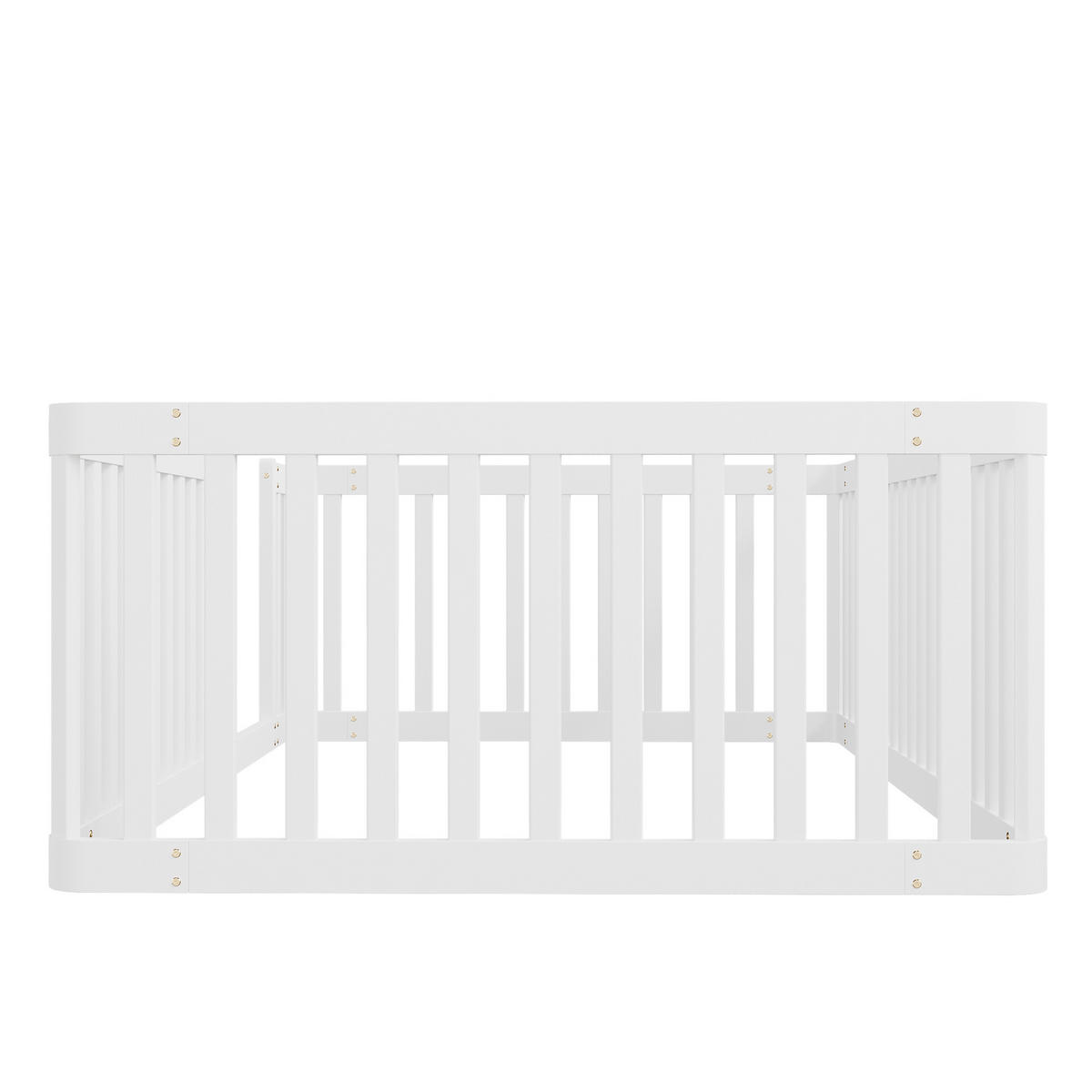 BODENBETT 90/200 cm DE-03458, mit Zaun, in Weiß - Weiß, Holz (90/200cm) - ComfortXL