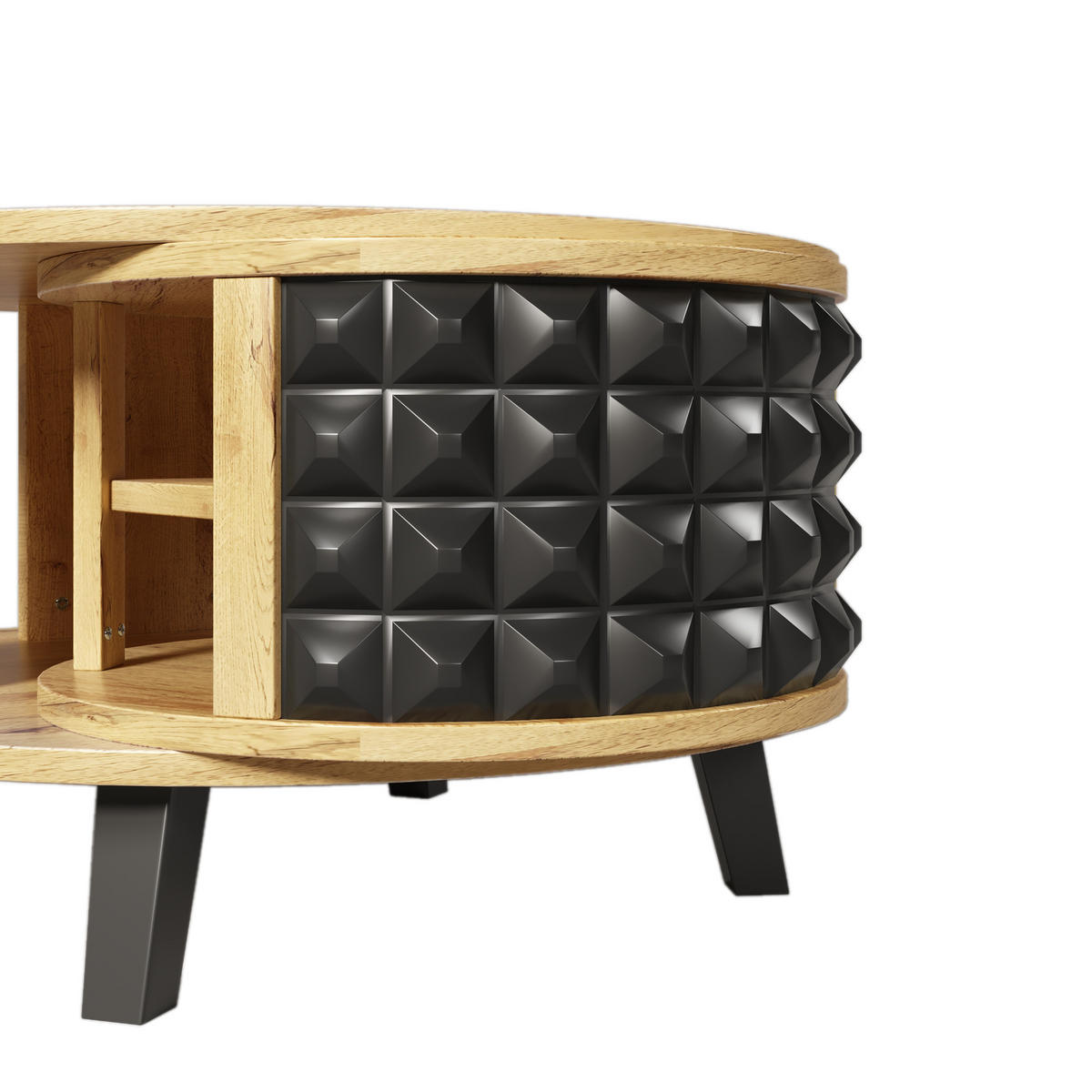 COUCHTISCH Holz und Schwarz 85,2/80/45,2 cm - Braun, Holzwerkstoff (85.2/80/45.2cm) - Urban Meuble
