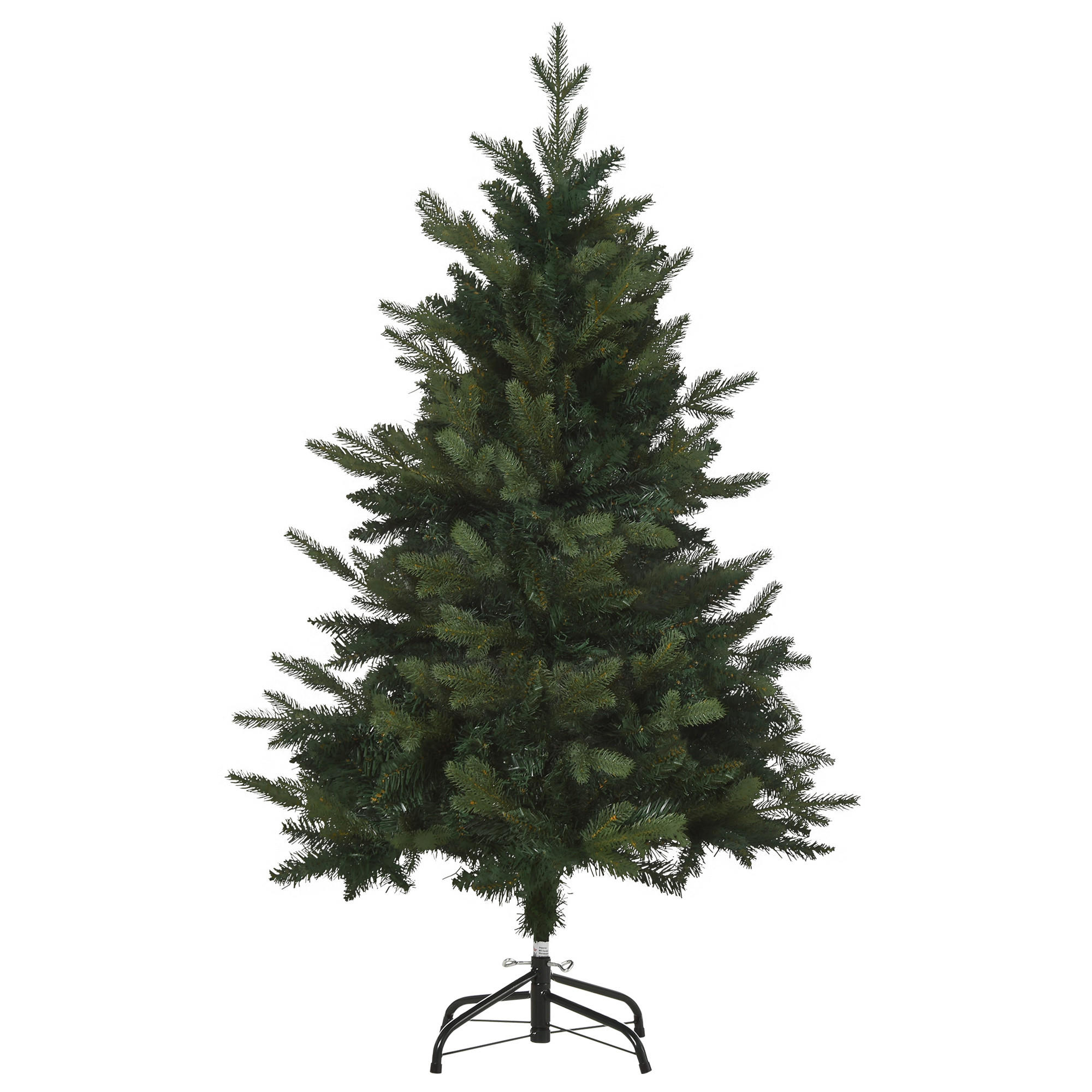 WEIHNACHTSBAUM 1,2 m Christbaum Kunsttanne 657 Zweige Metallfuß PVC Weiß - Grün, Kunststoff (120cm) - HOMCOM