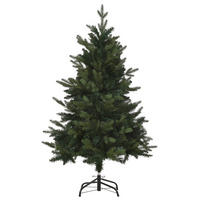 WEIHNACHTSBAUM 1,2 m Christbaum Kunsttanne 657 Zweige Metallfuß PVC Weiß - Grün, Kunststoff (120cm) - HOMCOM