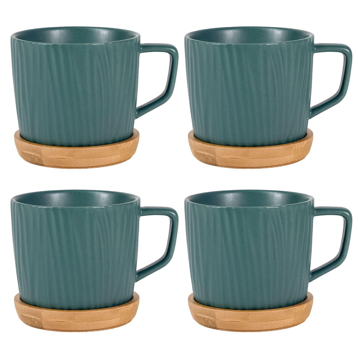 KAFFEETASSE TEETASSE (4er-Set) - Grün, Keramik (8.8/8/36cm) - Intirilife