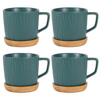 KAFFEETASSE TEETASSE (4er-Set) - Grün, Keramik (8.8/8/36cm) - Intirilife