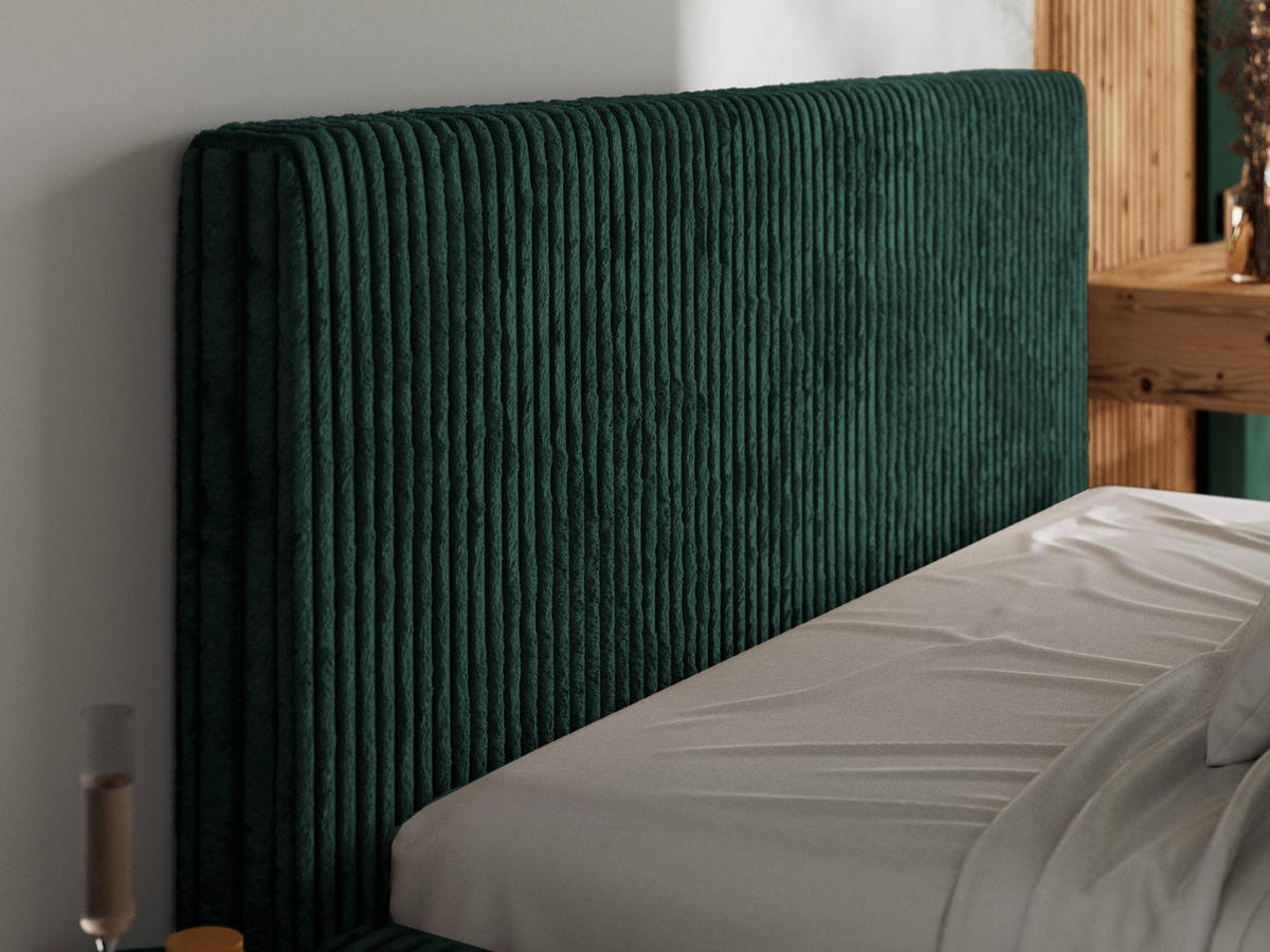 POLSTERBETT TILIANO CLASSIC 200/200 - Dunkelgrün Cord - Multipocket-Matratze - Dunkelgrün, Textil (200/200cm) - MKS