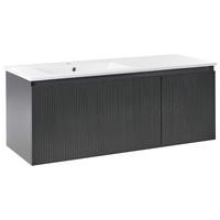 DULAP SUB LAVOAR montat pe perete cu lavoar negru Tiete - negru, compozit lemnos (120/46/134cm) - Beliani
