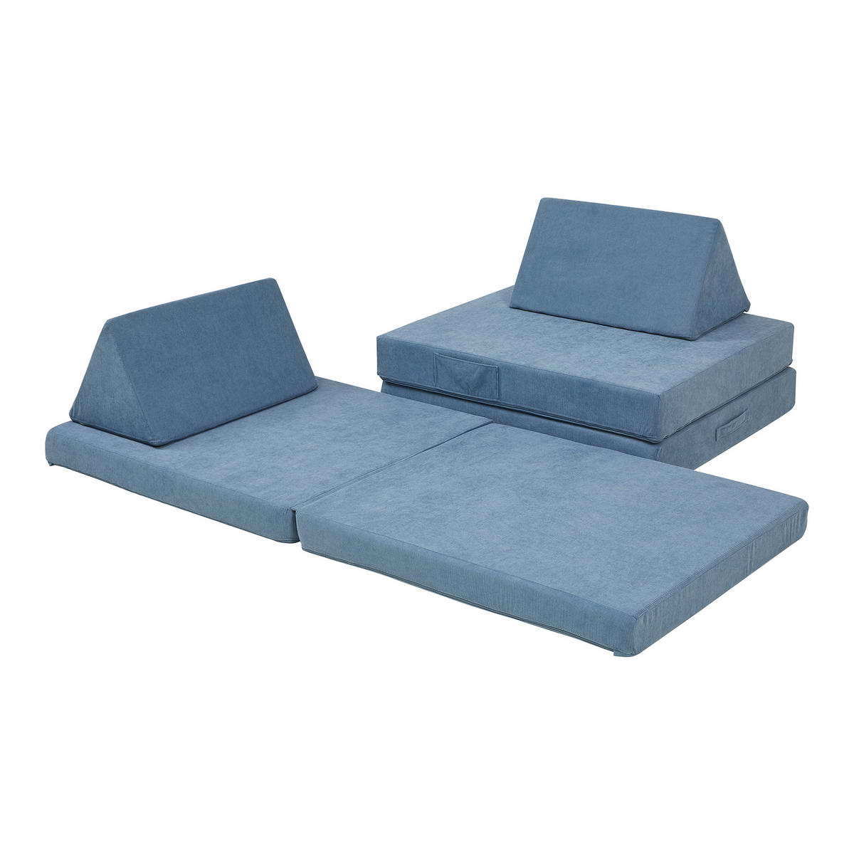 HRAČKÁŘSKÁ SOFA Norhulta - modrá, textil (150/46/66cm) - [en.casa]