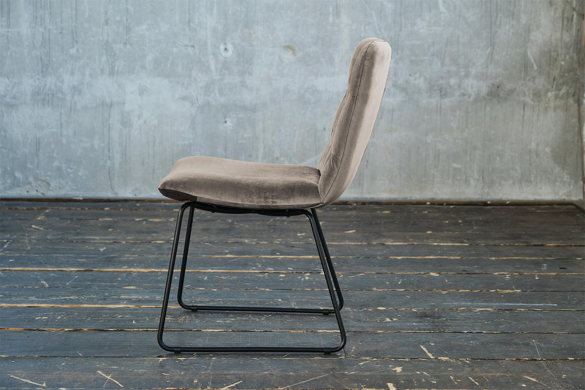 STUHL NEW CHARME Grau Velvet (1er-Set) - Hellgrau/Grau, Textil (52/87/66cm) - KAWOLA