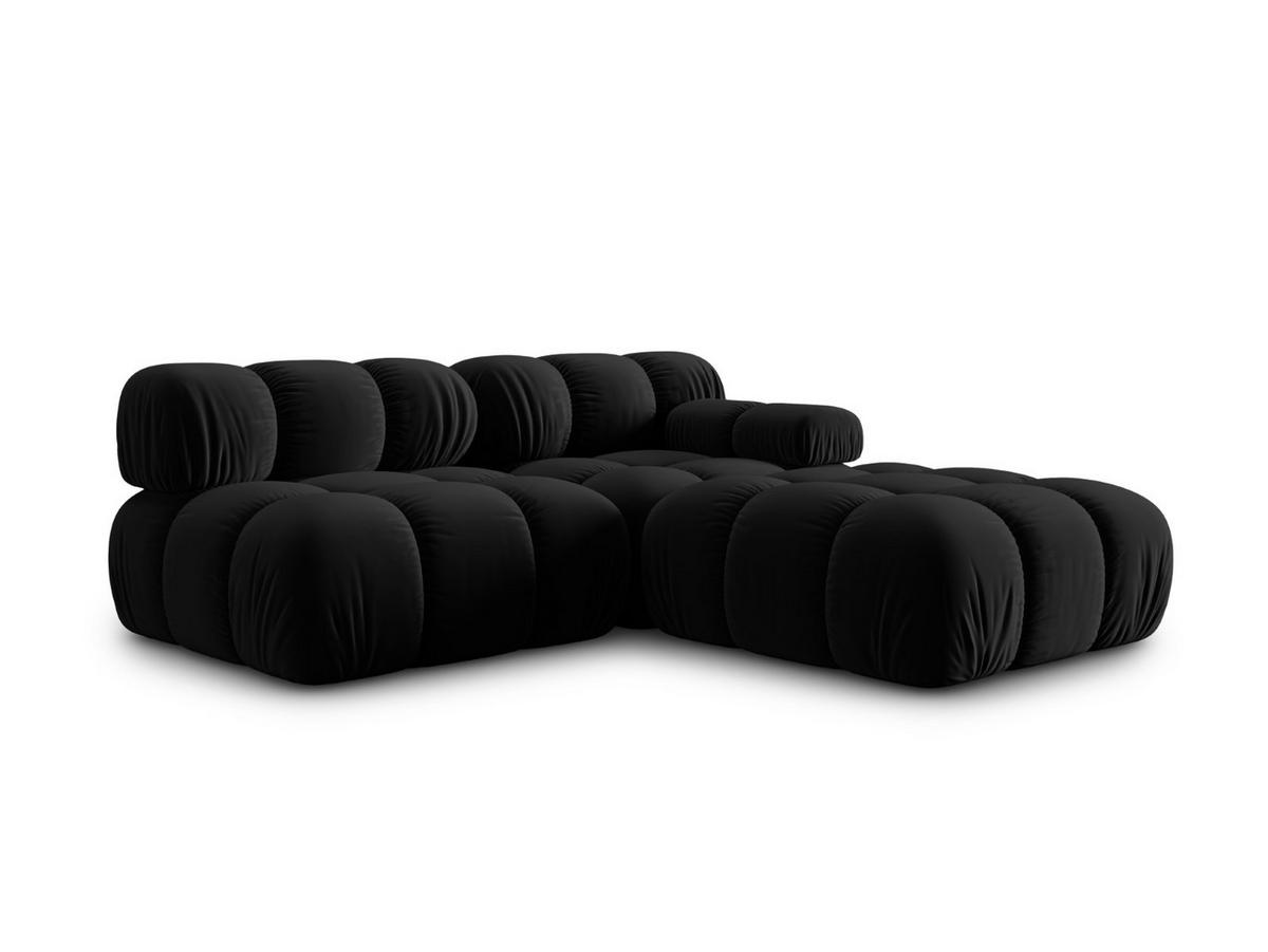 MODULARES-SOFA links Bellis aus Samt schwarz 4 Sitzplätze - Schwarz, Textil (94/63/282cm) - Micadoni