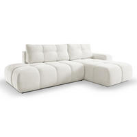ECKSOFA L Form Hosio Cremefarbton 286/177/88 cm Rechts mit Schlaffunktion - Hellgrau/Schwarz, Kunststoff/Textil (286/177cm) - AX Living