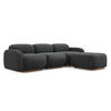 ECKSOFA Beidseitig Chenille Stoff Grau - Dunkelgrau/Braun, Holz/Textil (270/190cm) - Makamii