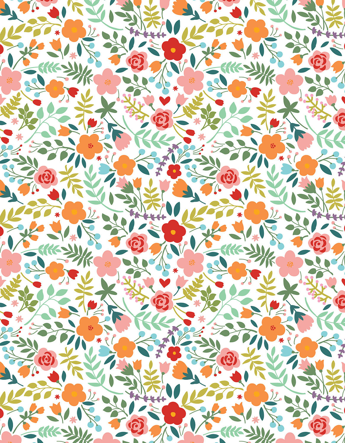 ROLLO LICHTDURCHLÄSSIG 140x180 cm Gemalte Blumen - Grün, Textil (140/180cm) - TULUP