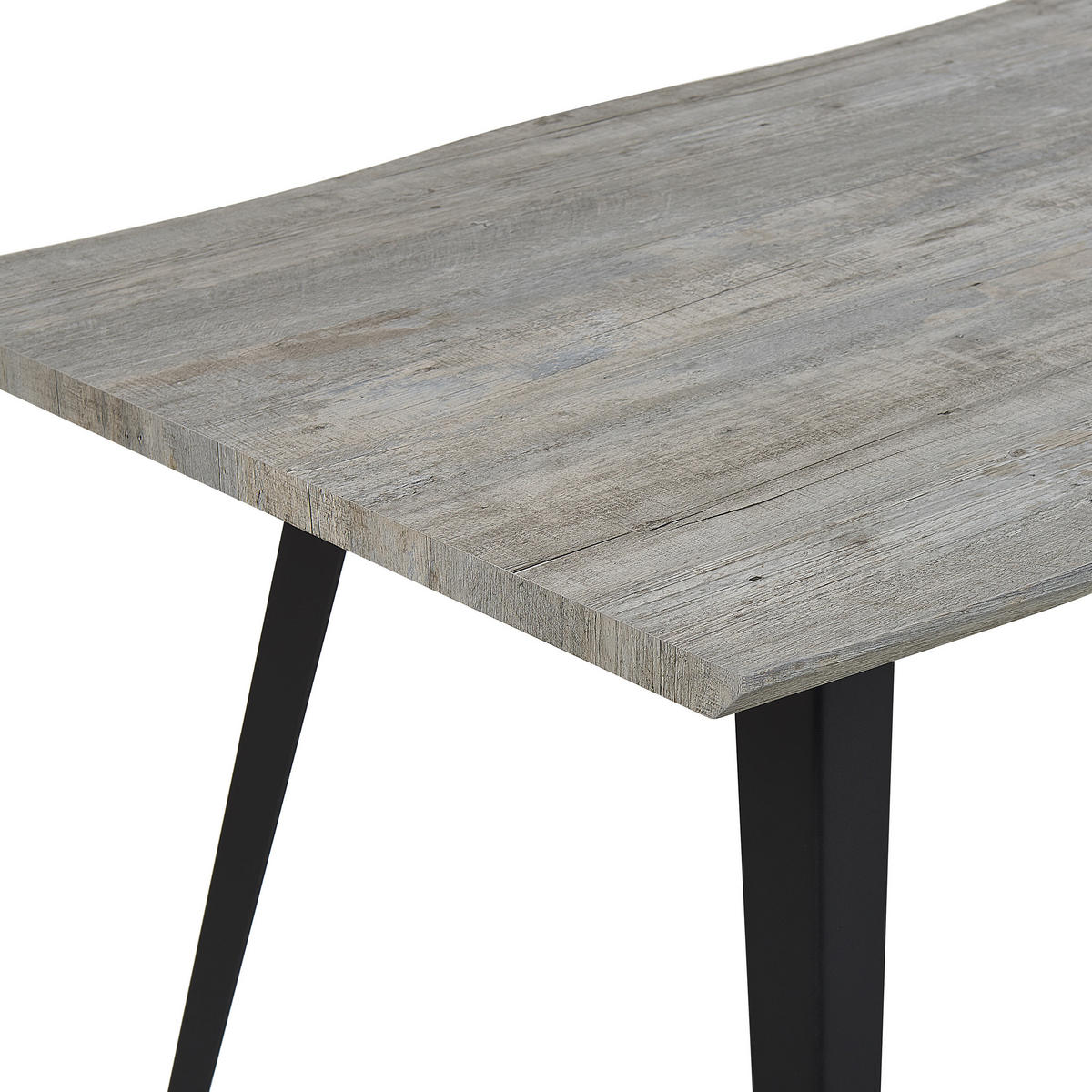 ESSTISCH 160/90/76 cm Grau, Hellbraun, Schwarz Rechteckig - Grau, Holzwerkstoff (160/90/76cm) - Beliani